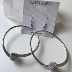 Silver Hoop Fashion Earrings